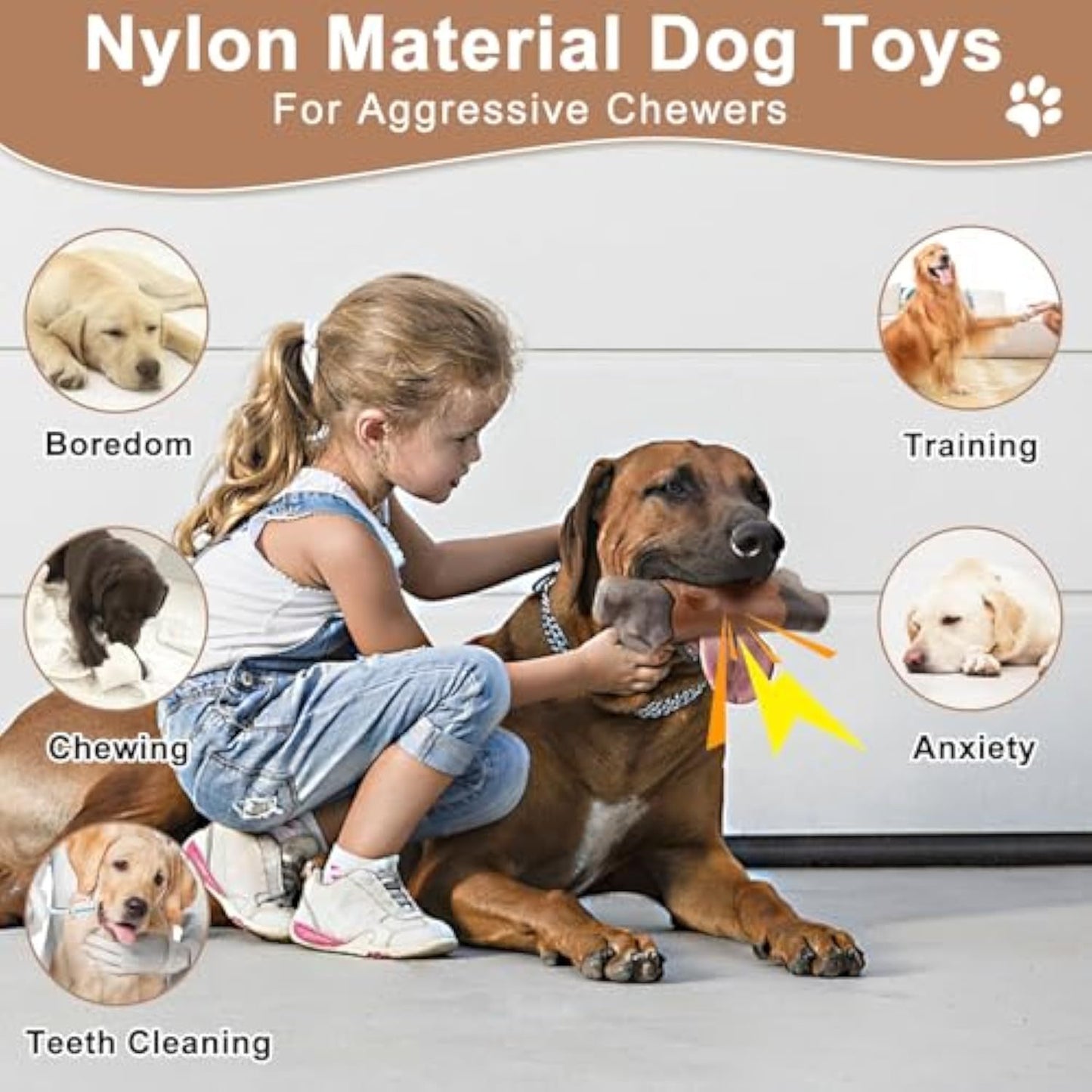 Durable Indestructible Dog Chew Toy for Large Aggressive Chewers – Bacon Flavor |flairpets